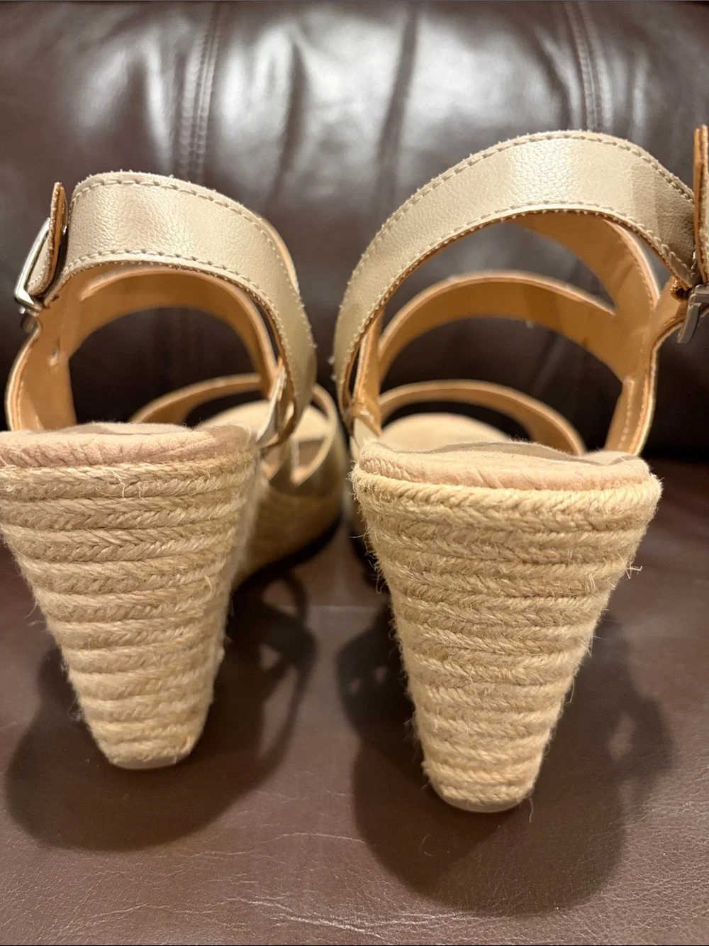 b.o.c. Women's Neutral Strappy Espadrille Wedge Sandals